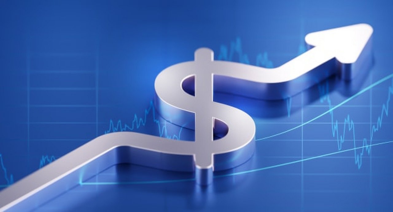 growth business dollar money stock chart investment on 3d cash currency finance bank background