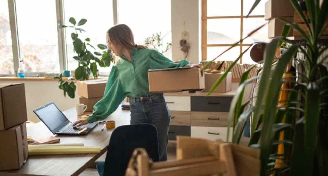 Young professional works hard to satisfy all her online shop customers