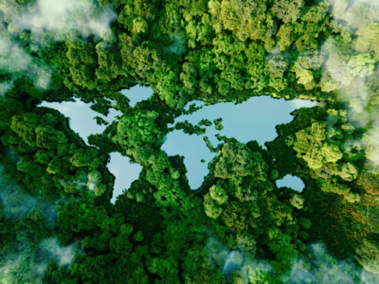 sub-tropical mangrove estatuary from above