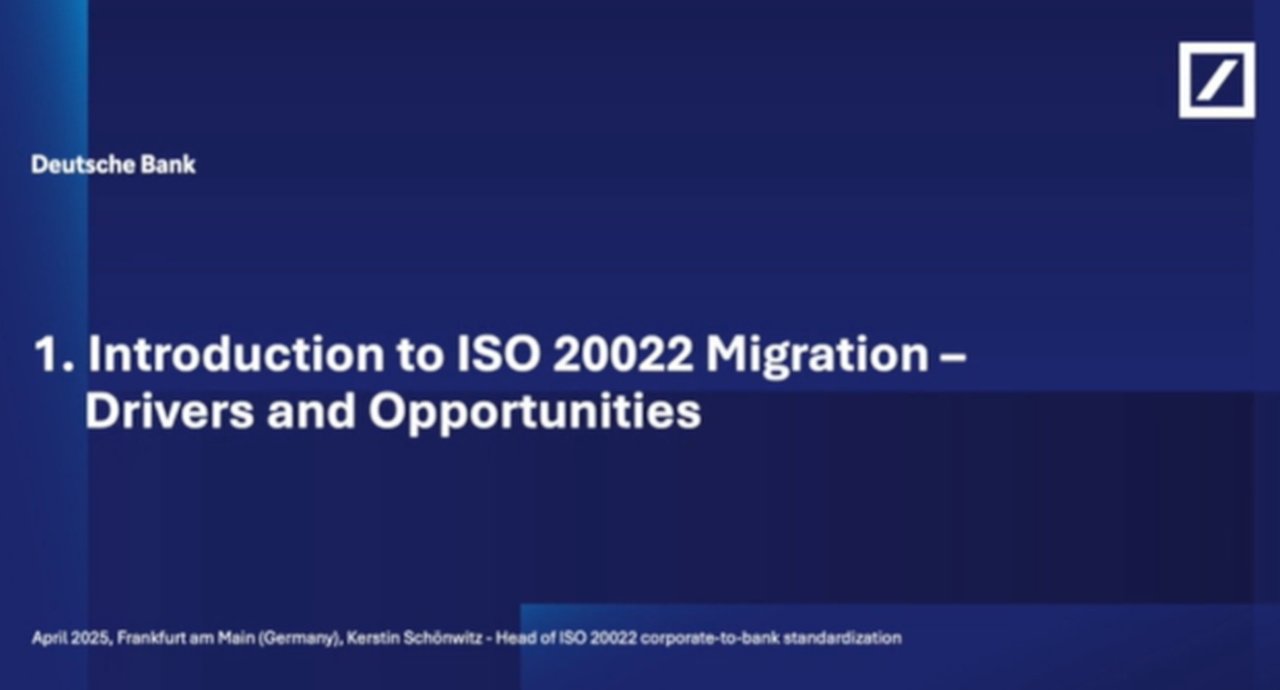 Introduction to ISO 20022 Migration - Drivers and Opportunities