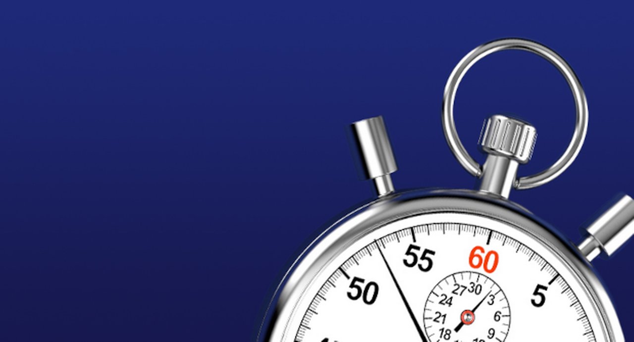 Stopwatch on a dark blue background