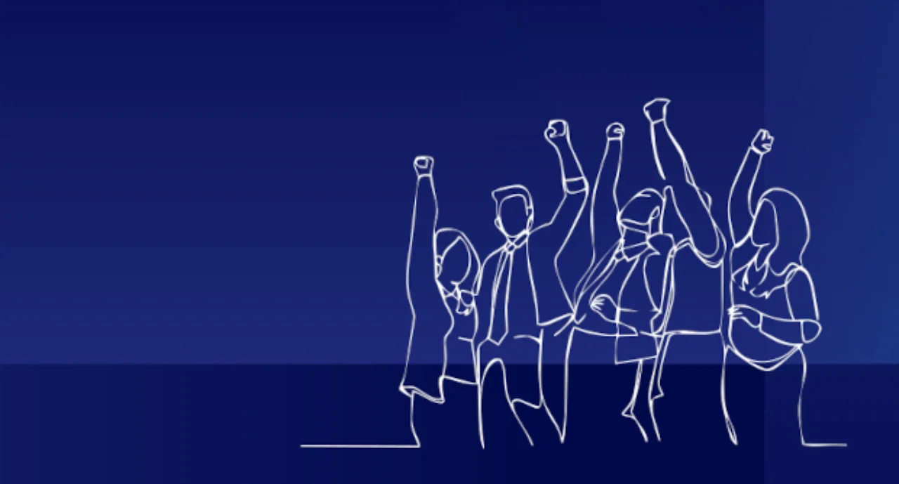 Vector image of a group of people celebrating