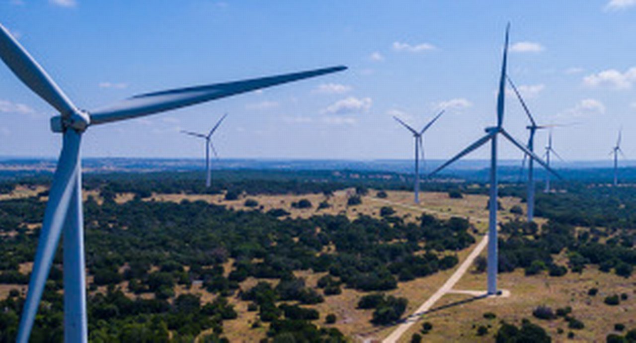 Aerial Wind Turbine Farm Goldthwaite Texas
