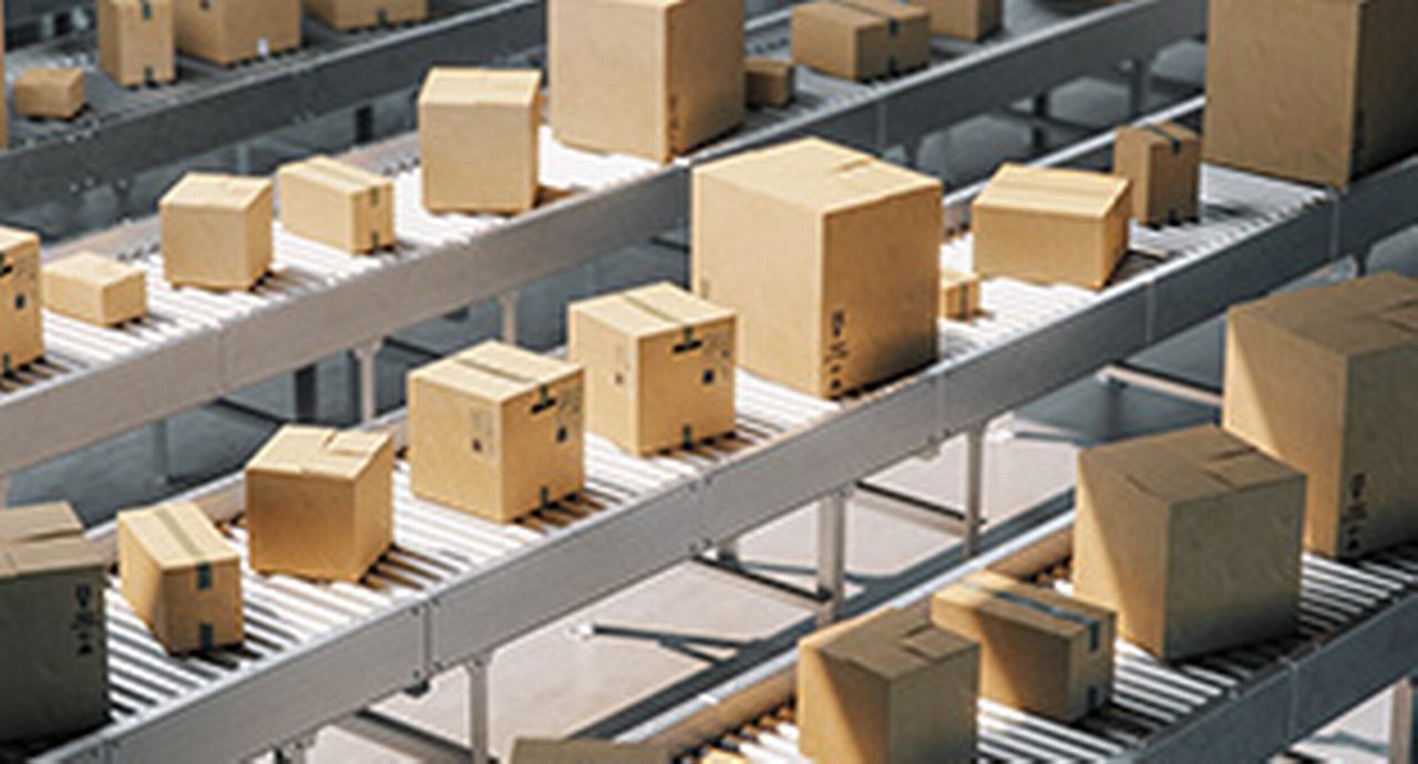 packages on a conveyor belt