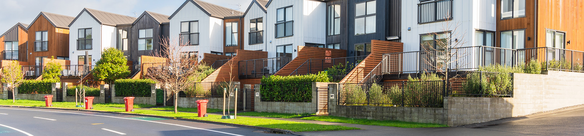 A line of houses along a street