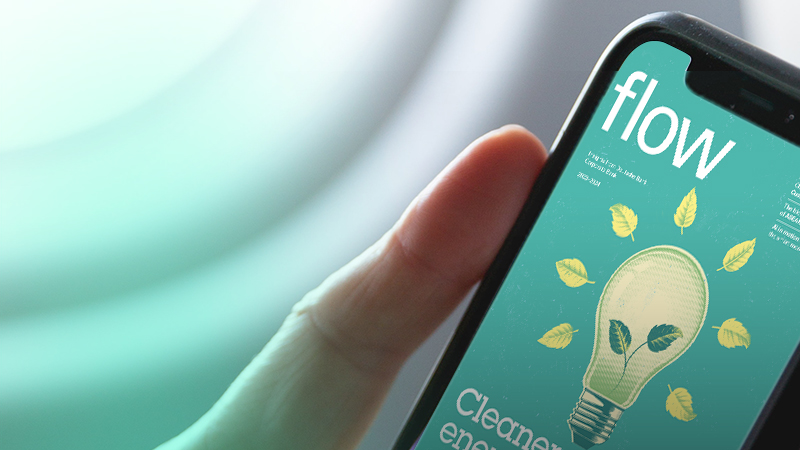 flow magazine 2023-2024 being displayed on a smartphone
